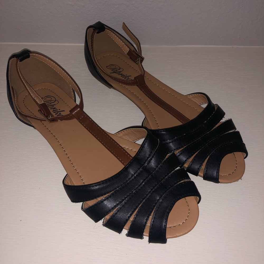 Black and Tan summer sandals